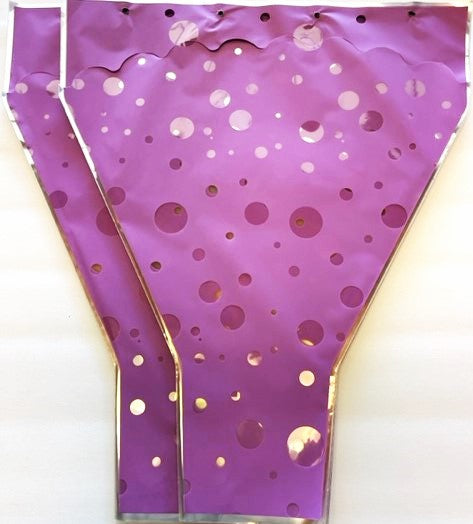 Bubble flower sleeves (Purple) - 50 sleeves/pack. Size: Height 50cm; Top width 43cm; Bottom width 12cm